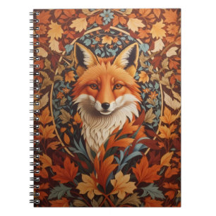 Herbstliche Herbstblätter Rotfuchs-Gesicht Notizblock