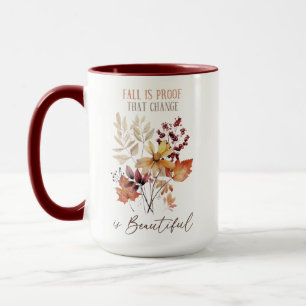 Herbstliche Herbstblätter und Blumen Tasse