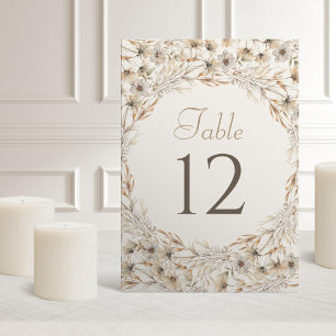 Herbstliche Herbstlaub Elegante Hochzeit Tischnummer