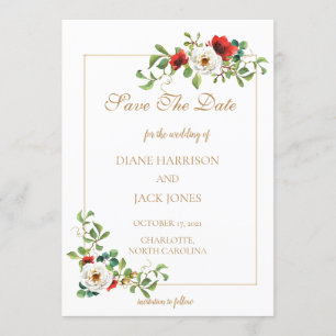 Herbstliche Hochzeit Aquarell Save the Date Einladung