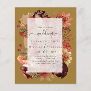 Herbstliche Hochzeit - Burgund Orange BUDGET Flyer