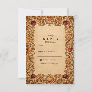 Herbstliche Hochzeit des Granatapfels RSVP Karte