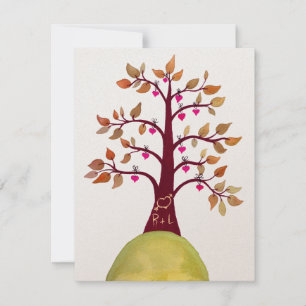 Herbstliche Hochzeit Herbst Liebe Herzstück Einladung