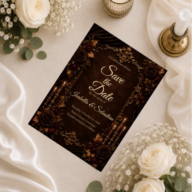 Herbstliche Hochzeit mit Kerzenlichtromantik Save The Date (Von Creator hochgeladen)