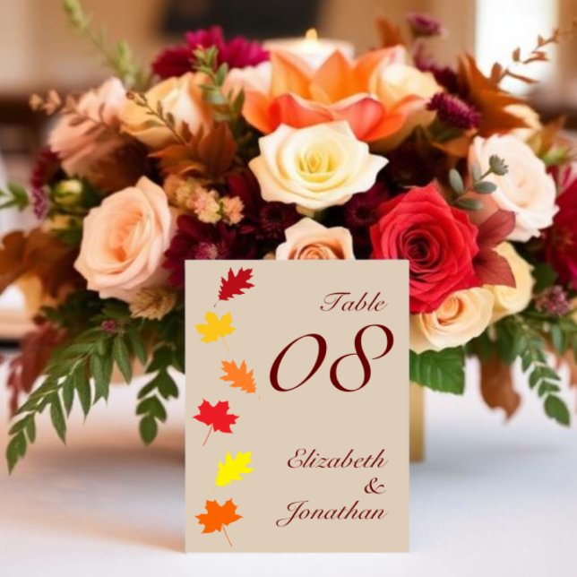 Herbstliche Hochzeit Tischnummer (Von Creator hochgeladen)