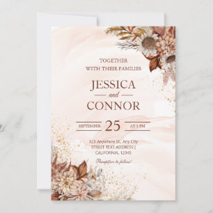 Herbstliche Hochzeit von Wasserfarben Einladung