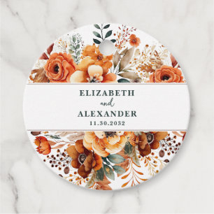 Herbstliche Hochzeit warme botanische Namen und Da Geschenkanhänger