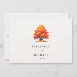 Herbstliche Hochzeitsbaum-Rustikal Herbsthochzeit Dankeskarte