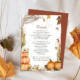 Herbstliche Hochzeitsdetails in der Liebe Begleitkarte