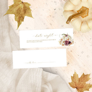 Herbstliche Hochzeitsdusche Date Night Karten mit