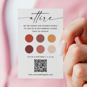 Herbstliche Hochzeitskleid Codelpalette + QR Begleitkarte