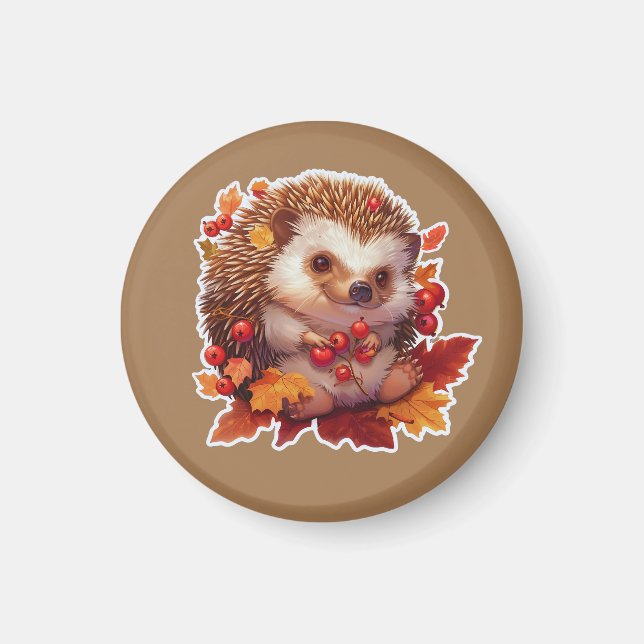 Herbstliche Igel Abenteuer 2 Magnet (Vorne)