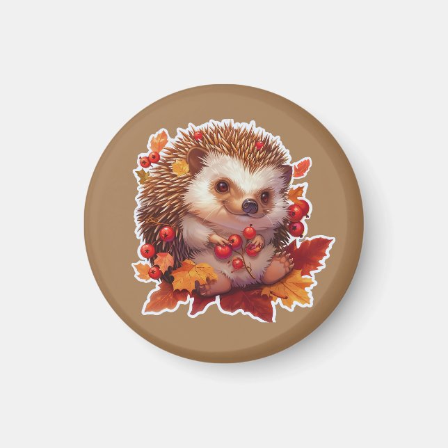 Herbstliche Igel Abenteuer 2 Magnet (Vorne)