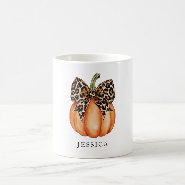 Herbstliche Kokette Kürbis-Schleife Kaffeetasse (Mittel)