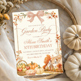Herbstliche Koketten-Kürbisfarm-Blumengartenparty Einladung