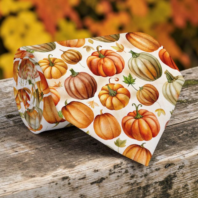 Herbstliche Kürbis-Halsbinden Krawatte (Von Creator hochgeladen)