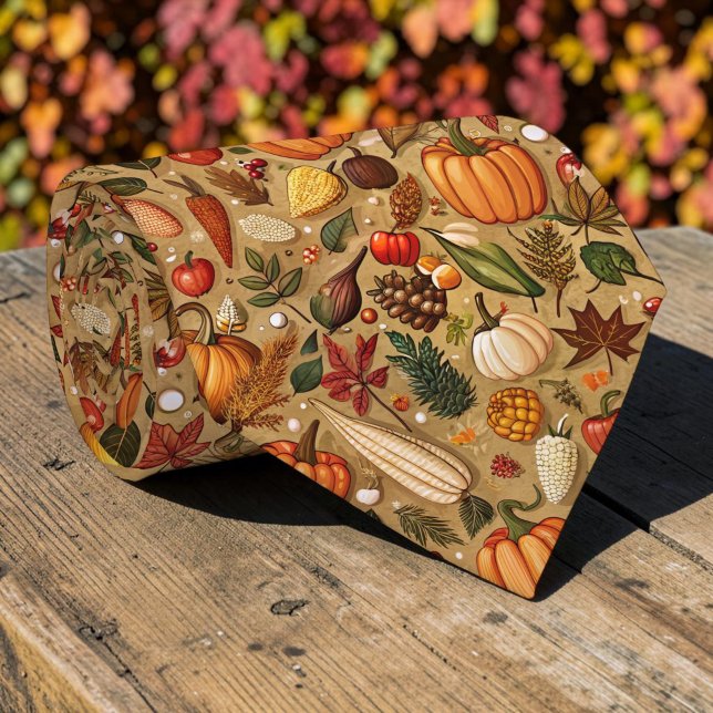 Herbstliche Kürbis-Halsbinden Krawatte (Von Creator hochgeladen)