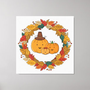 Herbstliche Kürbisfamilienkrone Leinwanddruck
