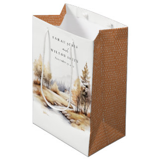 Herbstliche Landschaft Hochzeit mit verschlungener Mittlere Geschenktüte