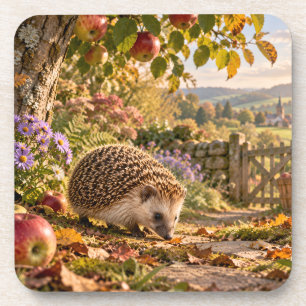 Herbstliche Landschaft-Igel-Design Getränkeuntersetzer