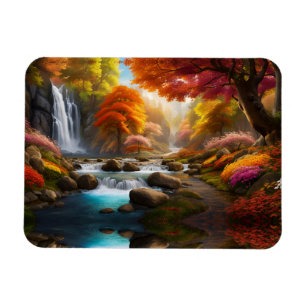 Herbstliche Landschaft Wasserfall im Park Magnet