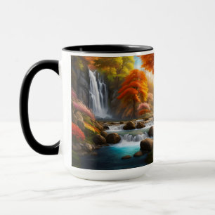 Herbstliche Landschaft Wasserfall im Park Tasse