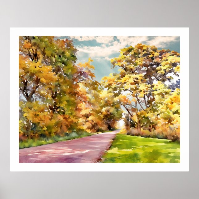Herbstliche Landstraße bei Pottstown.  Poster (Vorne)