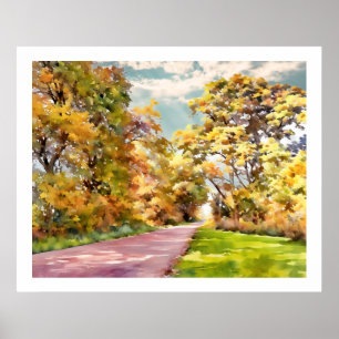 Herbstliche Landstraße bei Pottstown.  Poster