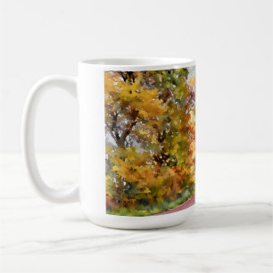 Herbstliche Landstraße in der Nähe von Pottstown.  Kaffeetasse