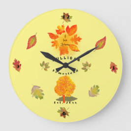 Herbstliche Liebe Große Wanduhr