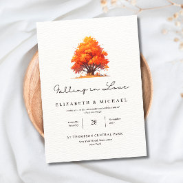 Herbstliche Liebe Hochzeit Elegante Herbsthochzeit Einladung