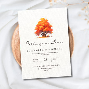Herbstliche Liebe Hochzeit Elegante Herbsthochzeit Einladung