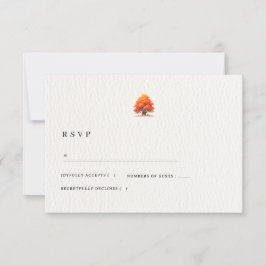 Herbstliche Liebe Hochzeit Elegante Herbsthochzeit RSVP Karte