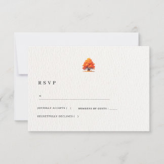 Herbstliche Liebe Hochzeit Elegante Herbsthochzeit RSVP Karte