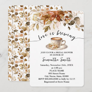 Herbstliche Liebe ist Brautparty Brechen Kaffee Ba Einladung
