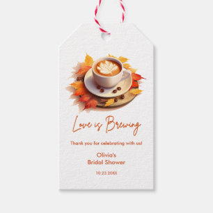 Herbstliche Liebe ist das Break Coffee Brautparty Geschenkanhänger