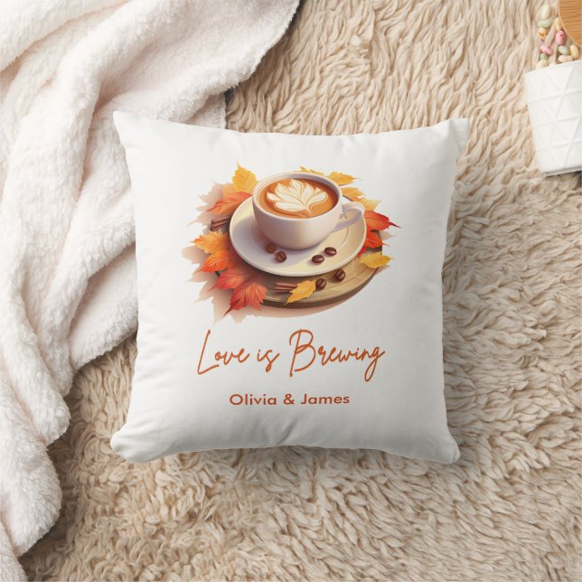 Herbstliche Liebe ist das Break Coffee Brautparty Kissen (Decke)