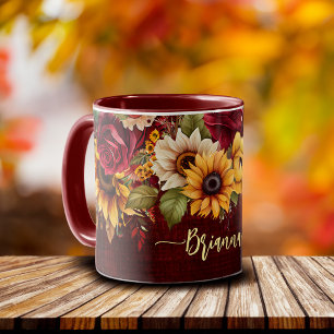 Herbstliche Modeerscheinungen Bordeaux Rose Sonnen Tasse