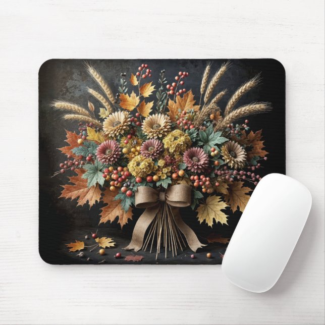 Herbstliche Muttersträuße mit Weizenhalmen Mousepad (Mit Mouse)
