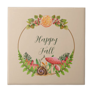 Herbstliche Natur mit anpassbarem Text Fliese