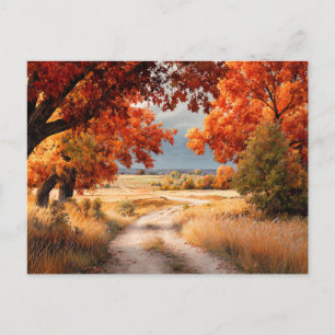 Herbstliche Naturszene Herbstlaub Landschaft Postkarte