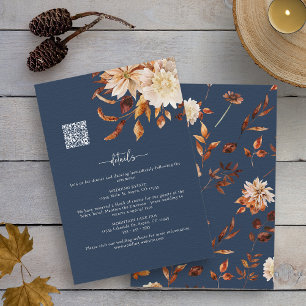 Herbstliche Navy-Details Begleitkarte