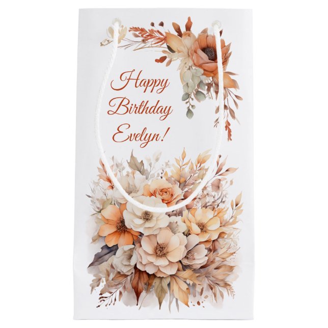 Herbstliche Niedliche Gnome Herbstlaub Geburtstag Kleine Geschenktüte (Vorderseite)