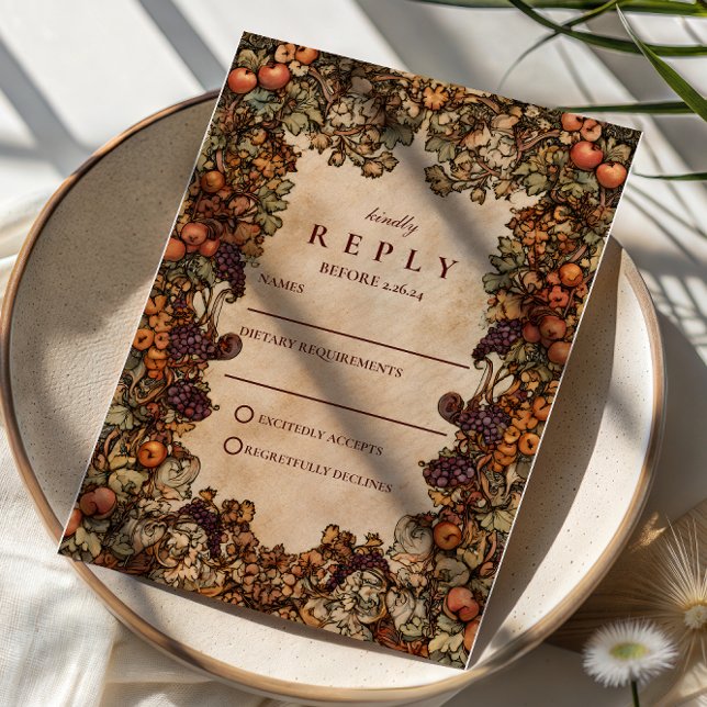 Herbstliche Obstgartenhochzeit RSVP Karte (Von Creator hochgeladen)