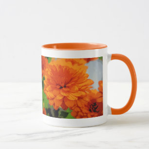 Herbstliche Orange Mums Tasse Getränke