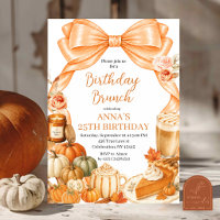 Herbstliche Orange Schleife Geburtstags-Brunch-Ein