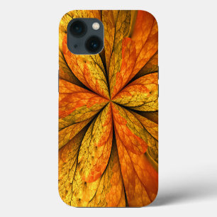 Herbstliche Pflanze, Modernes Abstraktes Fraktal iPhone 13 Hülle