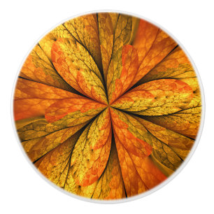 Herbstliche Pflanze, Modernes Abstraktes Fraktal Keramikknauf
