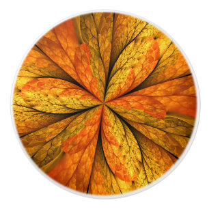Herbstliche Pflanze, Modernes Abstraktes Fraktal Keramikknauf