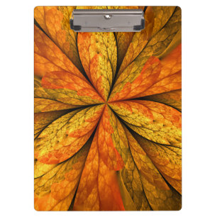 Herbstliche Pflanze, Modernes Abstraktes Fraktal Klemmbrett